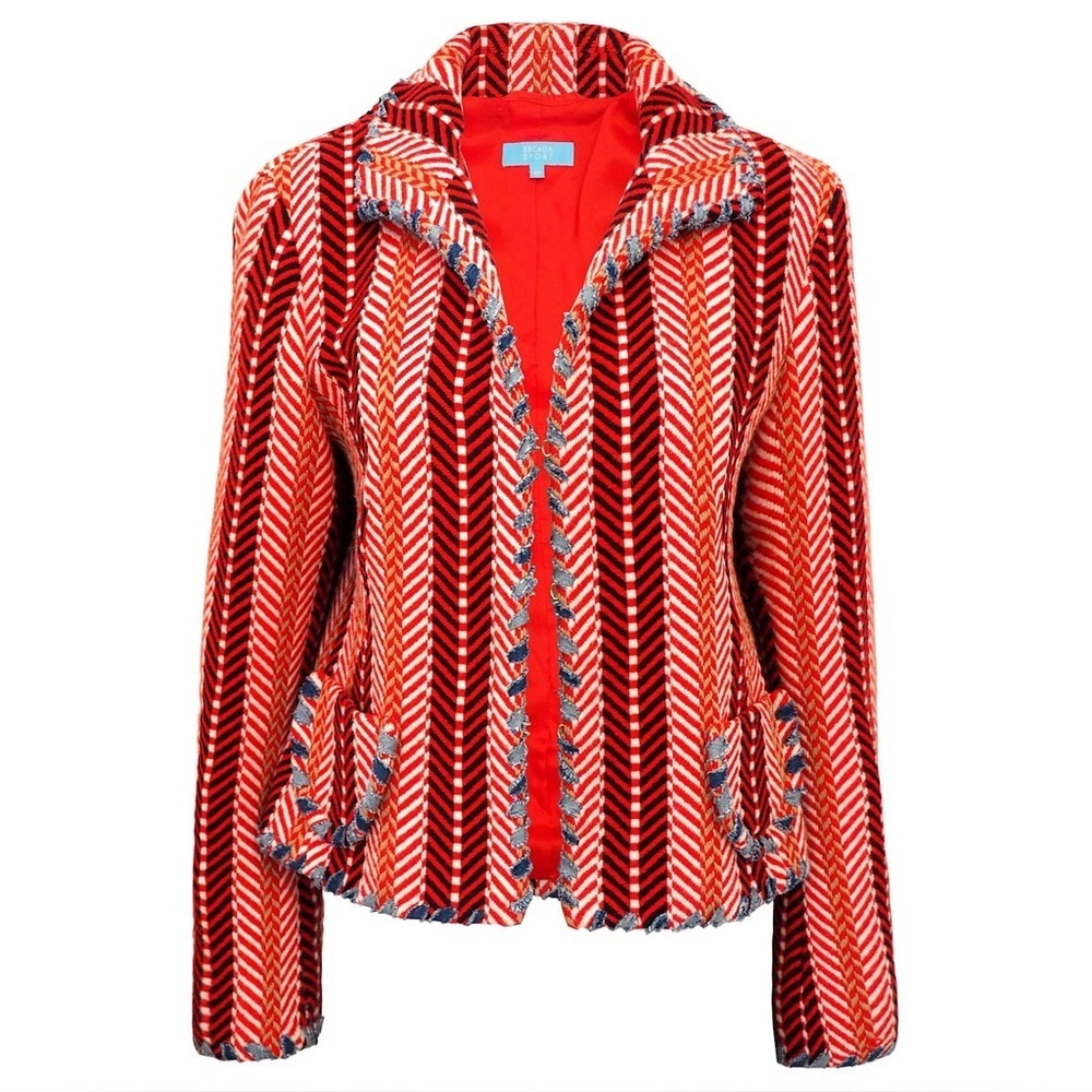 Escada Red and Black Patterned Blazer wool size 44